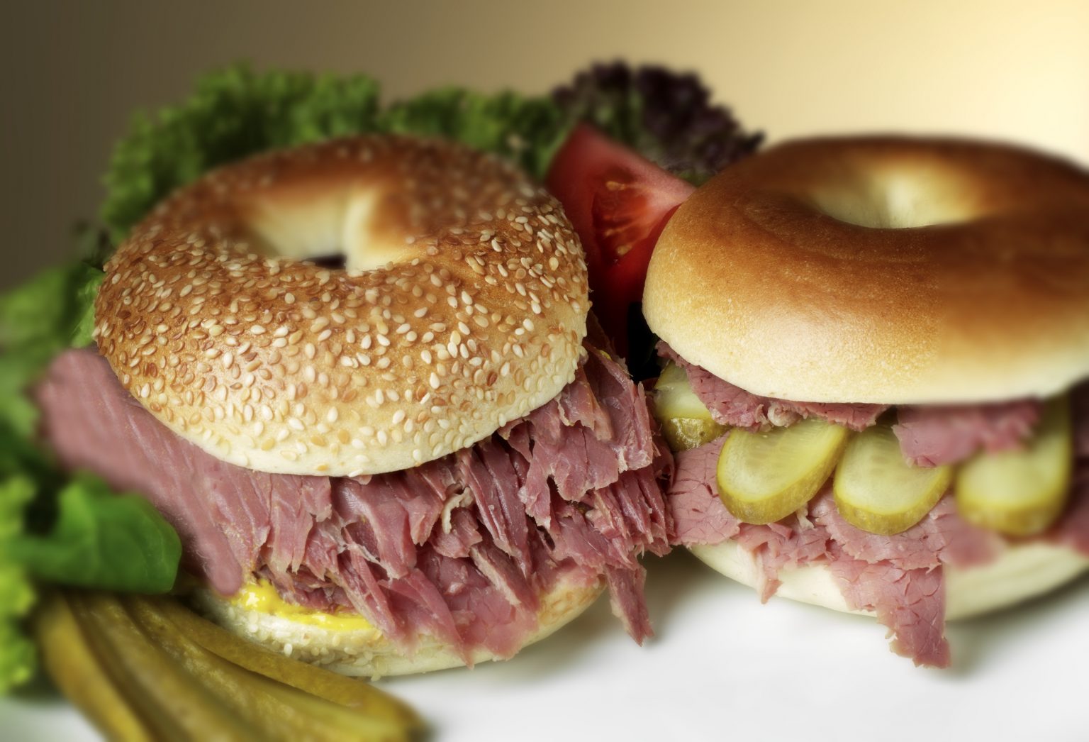 Filled Bagels - Salt Beef bagel ( cold , no pickles and mustard ...